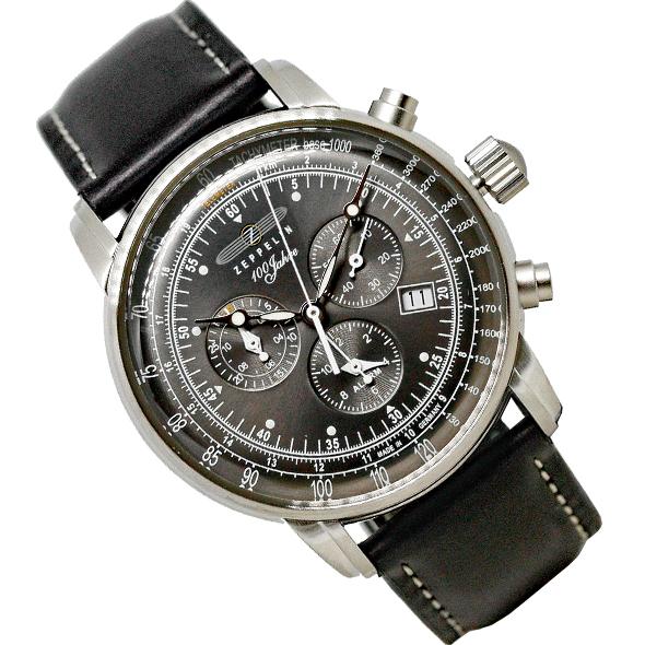 ZEPPE 腕時計 7680-2 メンズ 時計 レザー クロノグラフ ブラック文字盤 21,700円