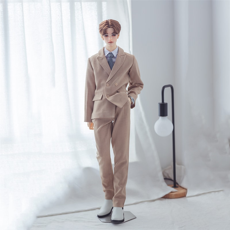 BJD ドール服 ベージュ カジュアル スーツセット SD/POPO68/70cm/LS73/75cmサイズ球体関節人形用衣装セット