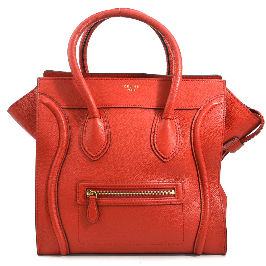 セリーヌ CELINE ハンドバッグ ラゲージ ミニショッパー レザー レッド レディース 99988g 55,000円