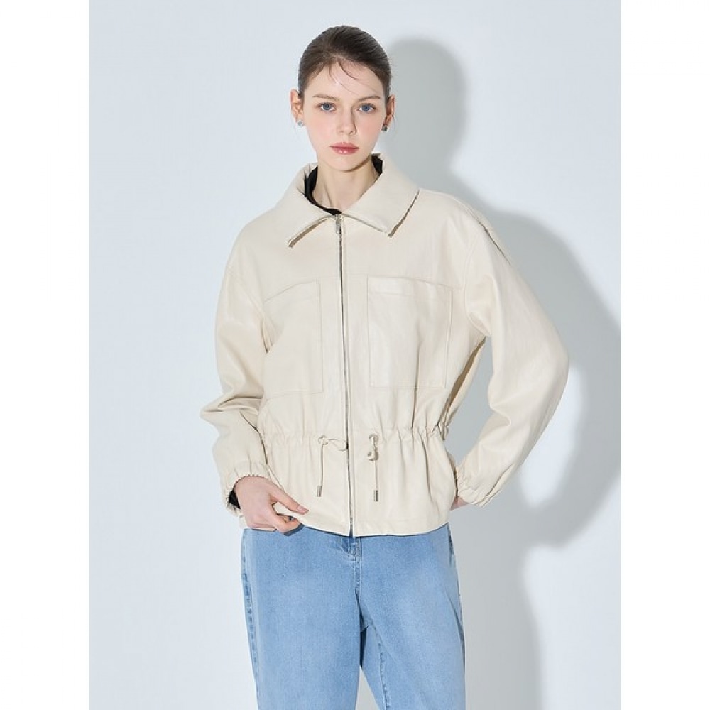 [Shs Miss] 高品質ピーチレザーストリングジャケット (価格:398,000ウォン)