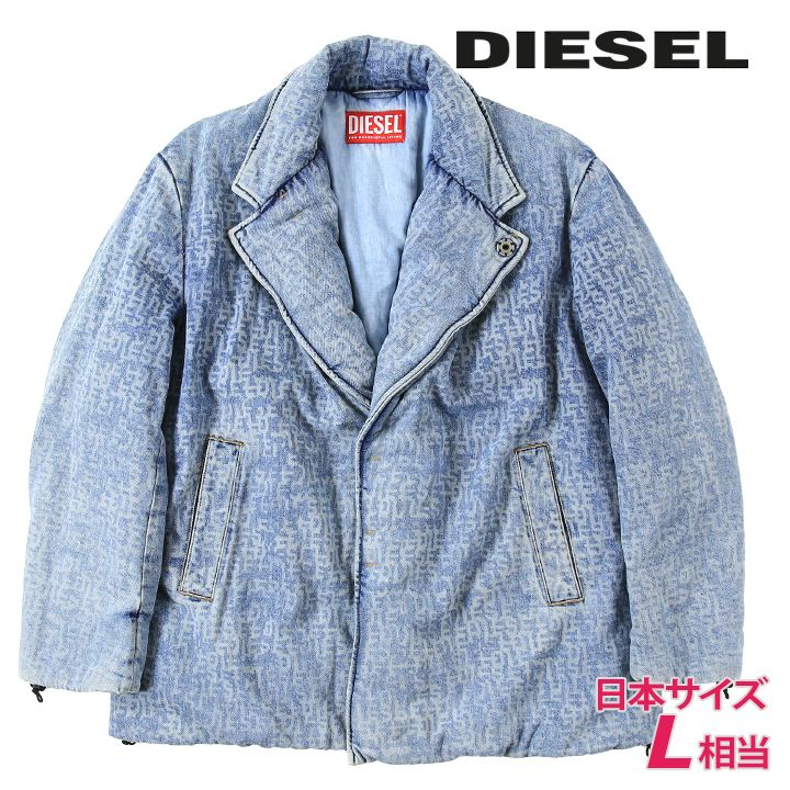 中綿デニムジャケット メンズ D-BLAZ-L ヴィンテージウォッシュ加工 総柄 die-m-o-f8-44d