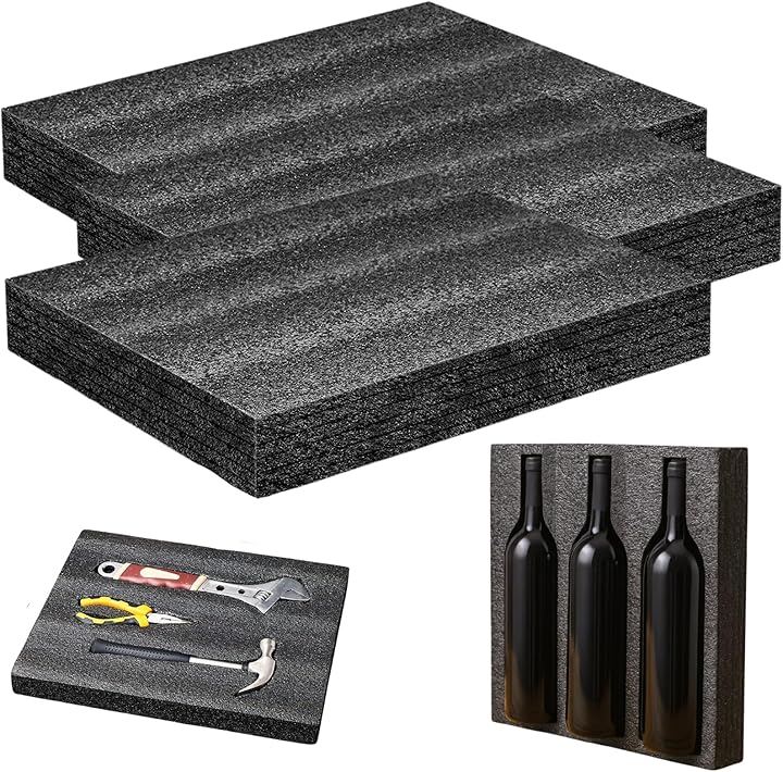 緩衝材 スポンジ クッション ブロッククッション ポリエチレン (ブラック(3個セット), 40x30x5cm)