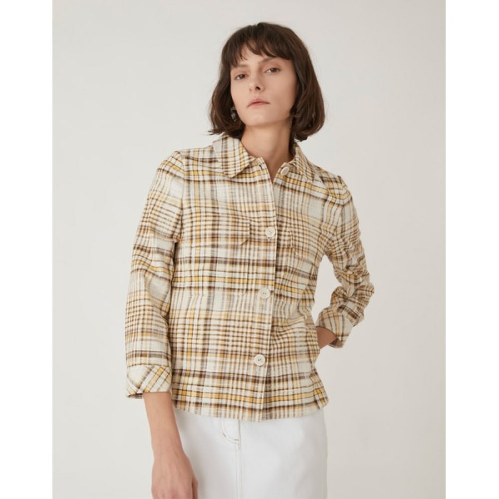 [オリビアローレン] チェックシャツ型ジャケット_VVCFUYM3186