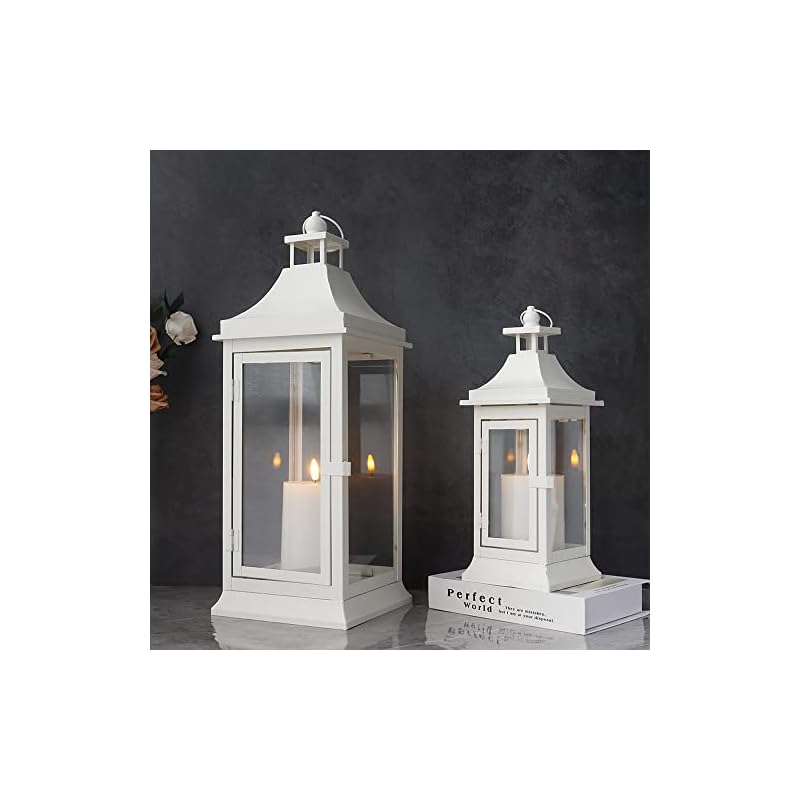 JHY DESIGN 2個セットキャンドルホルダー 高さ33/50cm レトロスタイル メタル キャンドルランタン おしゃれ 間接照明 防風 アンティーク キャンドルスタンド 屋内外照明 おしゃれイン