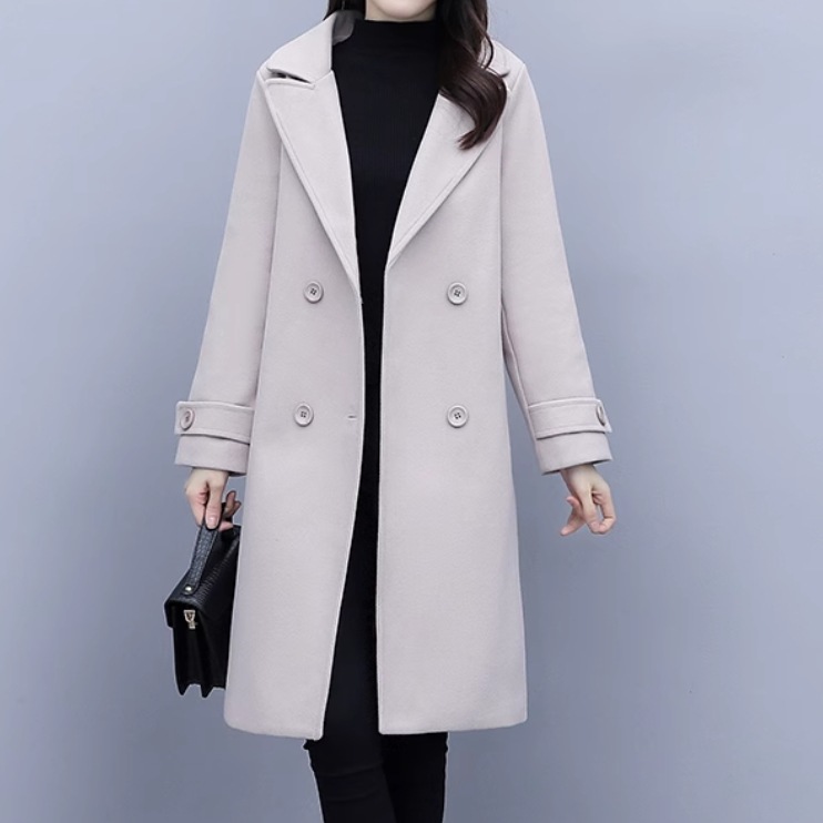 レディース ジャケット コート アウター 上着 ウール 羽織 前開き ウールロングコート ミディアム 長袖 襟付き ポケット ボタン かわいい 大人可愛い きれいめ シンプル カジュアル 上品