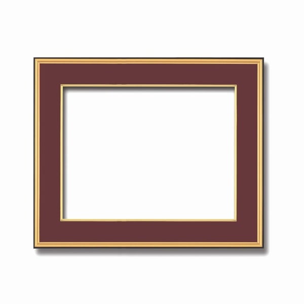 ( 和額 ) 黒い縁に金色フレーム 日本画額 色紙額 木製フレーム 黒金 色紙F10サイズ 530×455mm エンジ 額縁 額 フレーム