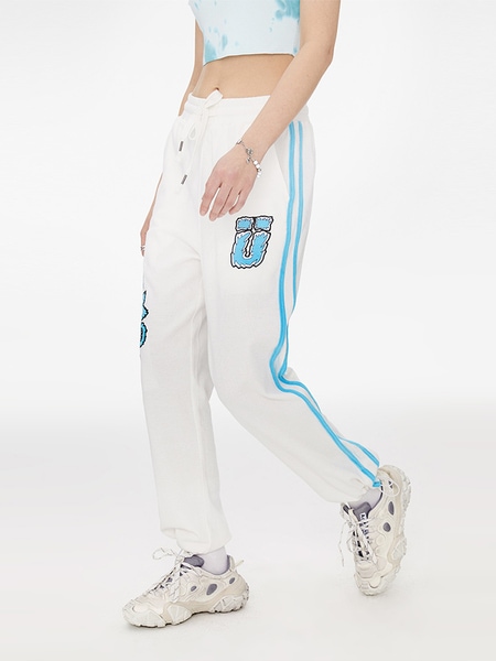 ホワイト リトル モンスター クリスタル ベルベット ルーズ スウェットパンツ 6,457円