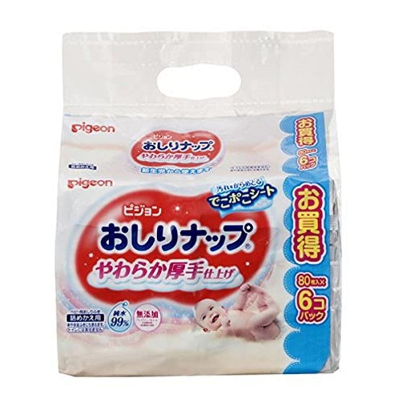 気質アップ】 おしりナップ やわらか厚手仕上げ 6個パック 80枚入り 詰めかえ用 ウェットティッシュ - flaviogimenis.com.br