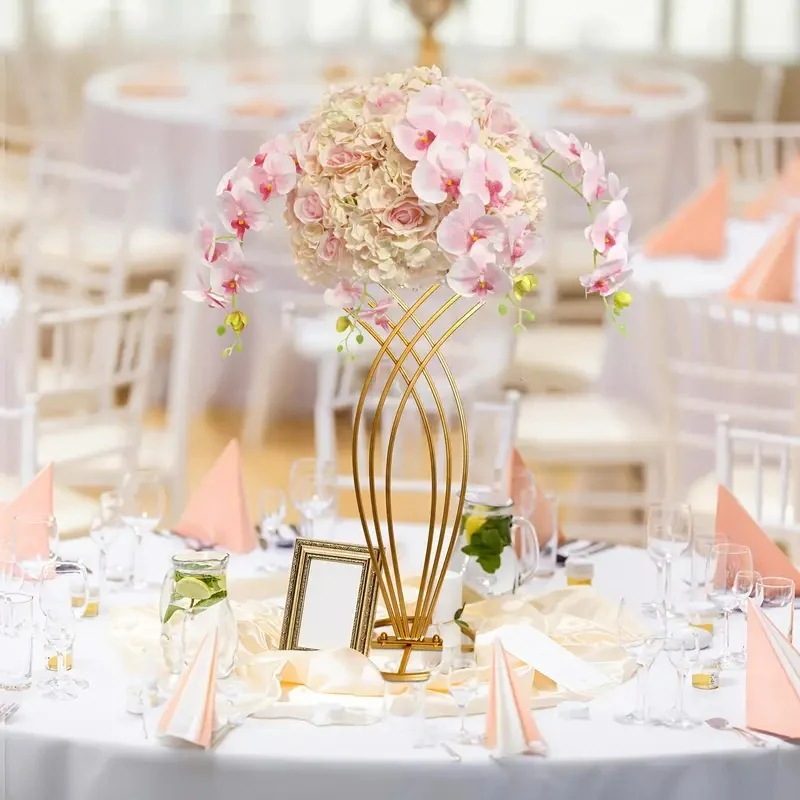 花台 金属製 ゴールド モダン 高級感 ウェディング パーティー 金色 綺麗 シンプル 披露宴 エナメル仕上げ 錆びにくい 屋内 屋外 4-7