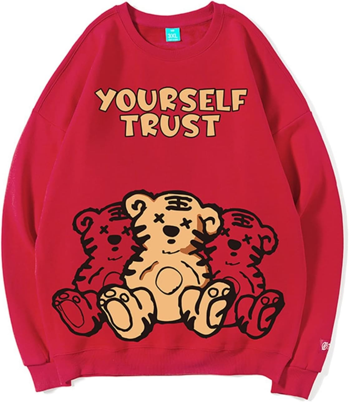 プルオーバー 男性用 長袖 パーカー トレーナー トラ柄 かわいい プリント柔らかい 伸縮性 ラウンドネック 保温性 吸汗性 丈長め カジュアル ハンサム ファッション コンフォート トップ