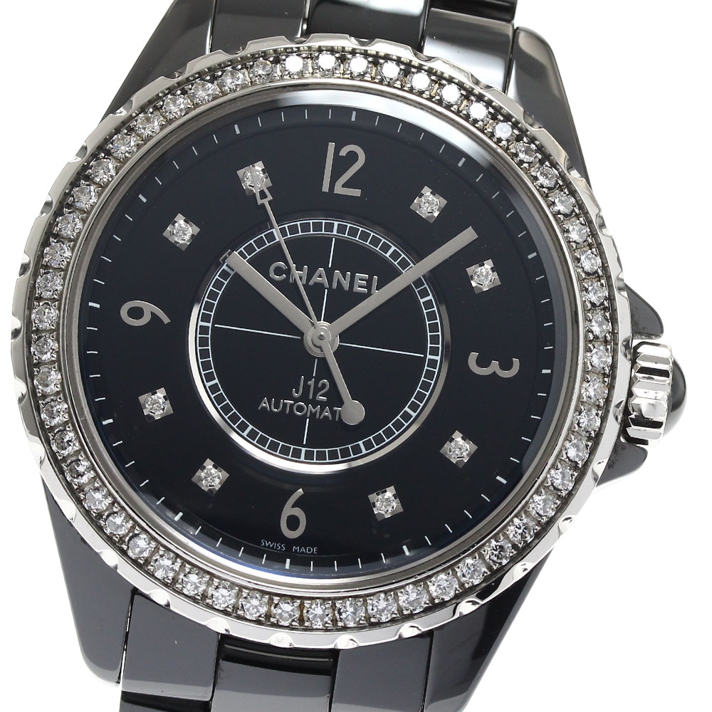 シャネル CHANEL H3109 J12 黒セラミック ダイヤベゼル 8P 自動巻き メンズ 美品 _890149【中古】