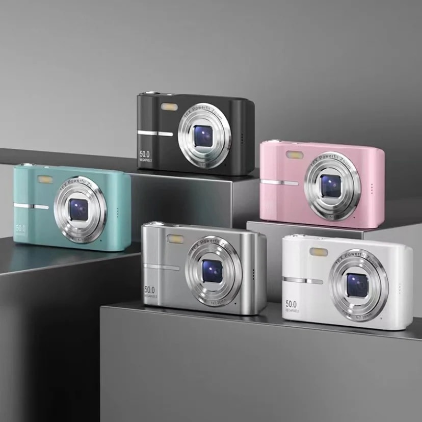 【限定販売】デジタルカメラ デジカメ ビデオカメラ キッズカメラ 小型 軽量 5000万画素 4k録画 16倍ズーム 2.4インチIPS画面 撮影 高画質 初心者 子供 AF 連写 多機能 5,968円