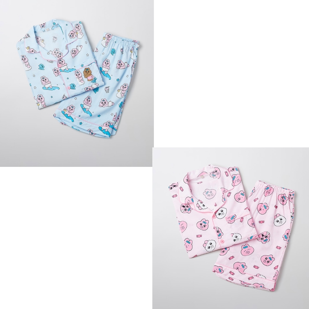 男女共用 おぱんちゅうさぎ 夏 半袖 半ズボン パジャマ