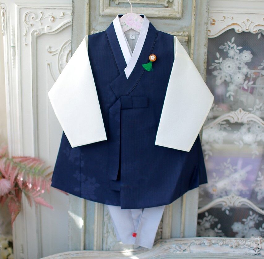 子供用 パジ チョゴリ 男の子用 ベーシック系 紺色 1号-10号