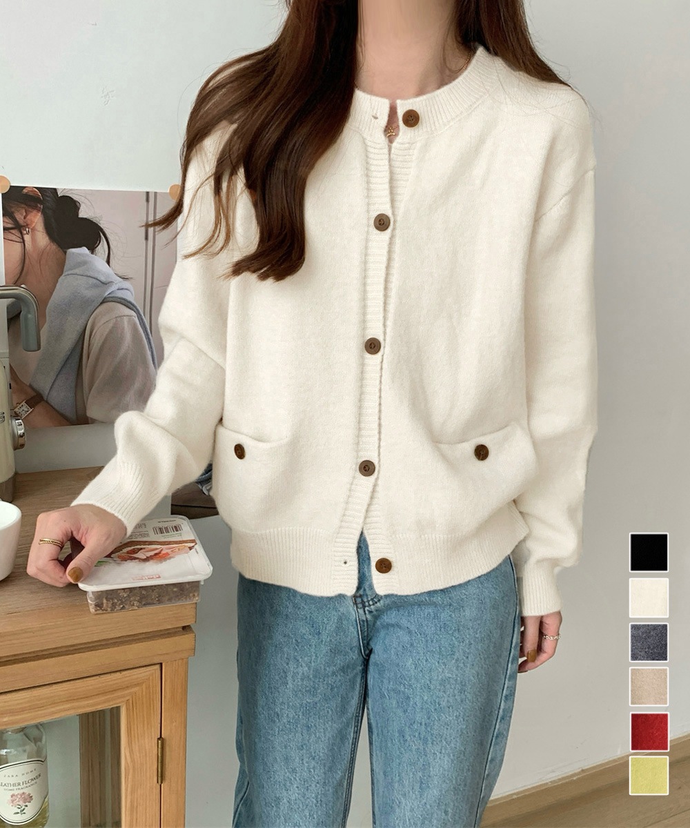 国内即納 ニットカーディガン ポケット付き 秋冬服 80MEIREN-023