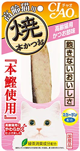 （まとめ買い）ペットフード CIAO 焼本かつお 高齢猫用 かつお節味 1本 HK-21 ×24