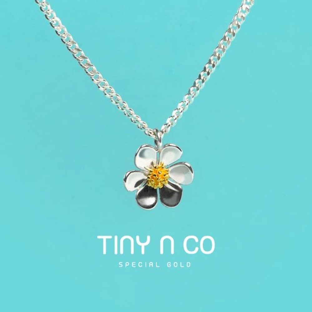 タイニーアンドコ 24K純金純銀ココ花石ネックレス0.2g