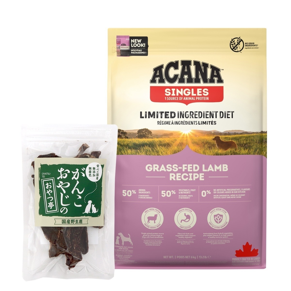 シングル グラスフェッドラム 6kg ドッグフード【国産鹿肉ジャーキースモールカット40g付き】