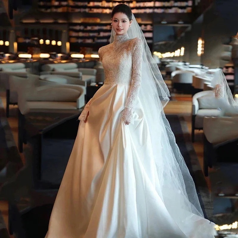 パーティードレス2024作高級感ワンピースウェディングドレス白花嫁ロングドレス結婚式ワンピース結婚式ドレスロングドレス演奏会二次会花嫁ドレス韓国ファッション30%までに制限