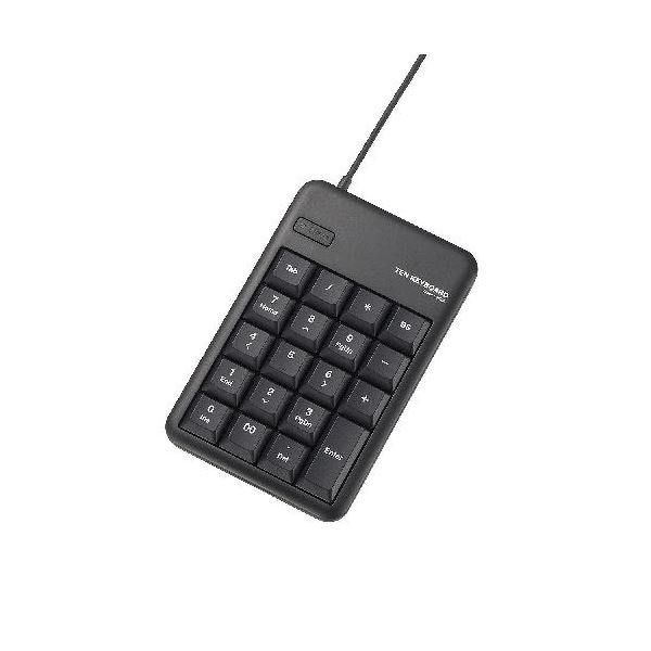 (まとめ)エレコム 2ポートUSB2.0HUB付USBテンキーボード TK-TCM012BK(×3セット)