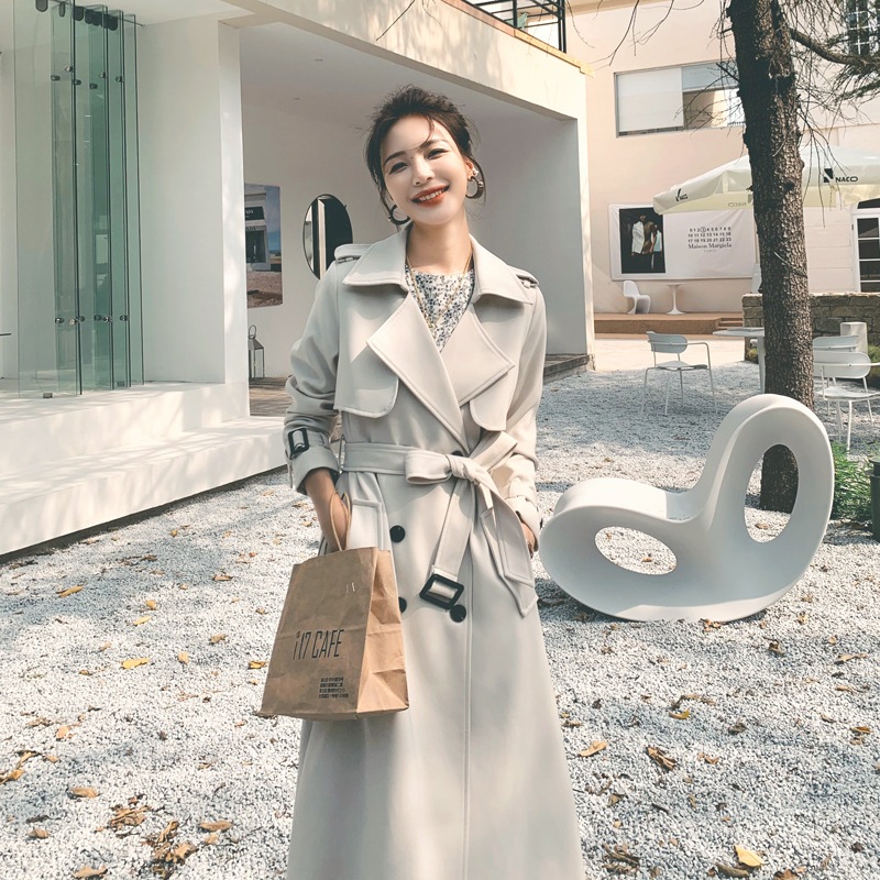 スプリングコート トレンチコート レディース 秋服 春 ロング Aライン ベルト付き オシャレ 着痩せ アウター 韓国風 通勤 オシャレ OL 20代 30代