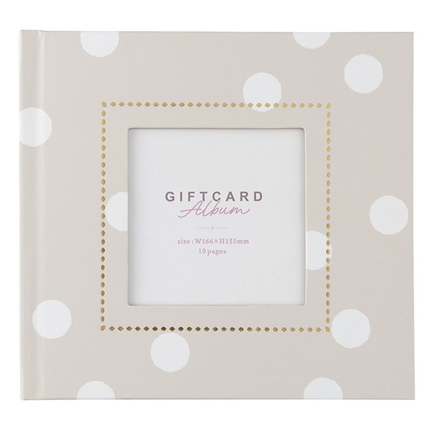 （まとめ買い）ナカバヤシ ブックフリー ギフトカードアルバム スクエアミニサイズ エクリュ ドット A-SMBP-101-1 [x3セット]