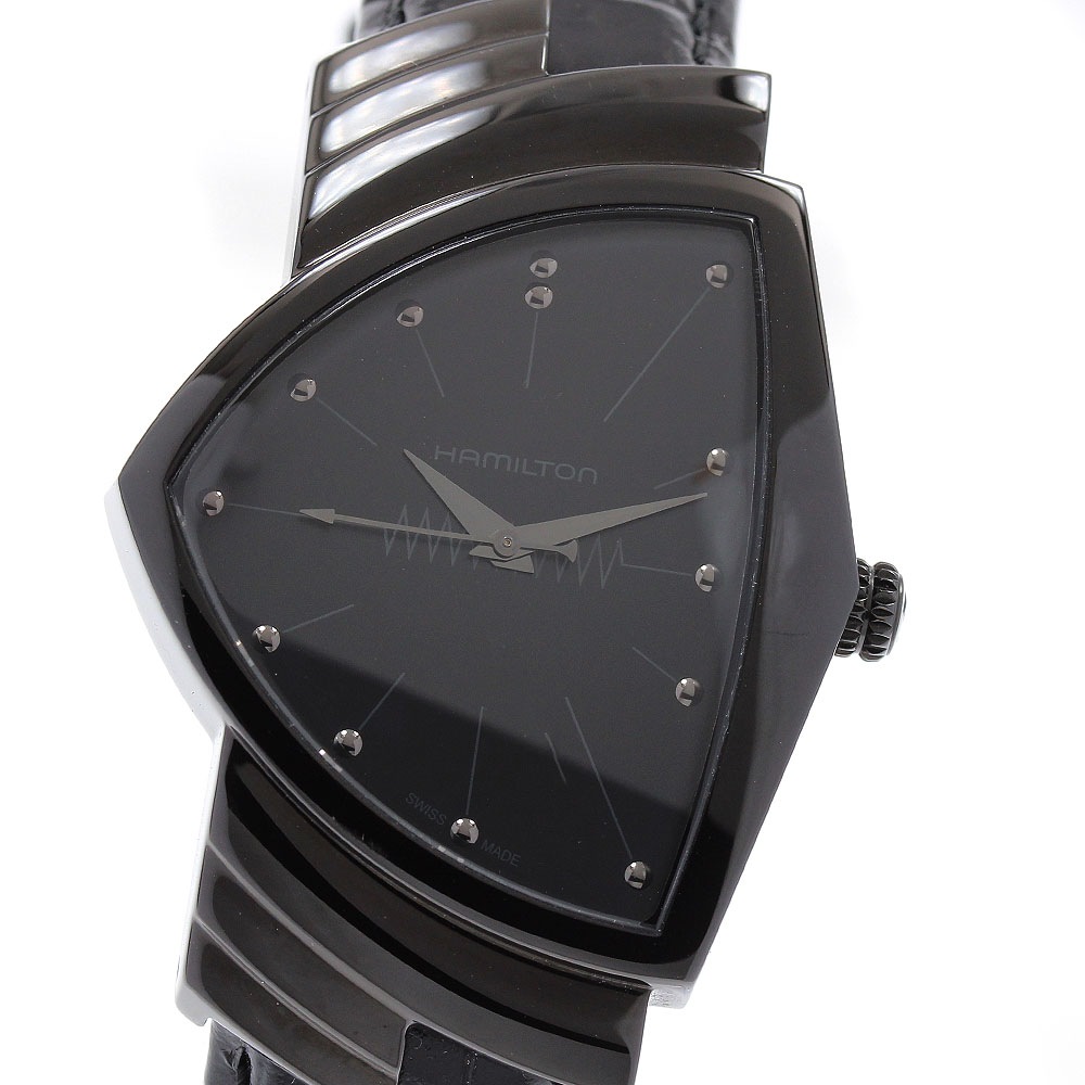 ハミルトン HAMILTON H244010 ベンチュラ フルブラック クォーツ メンズ 良品 箱・保証書付き_916667【中古】