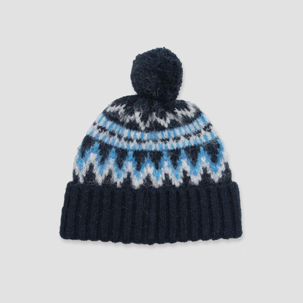 POMPOM KNIT BEANIE NAVY 5,173円