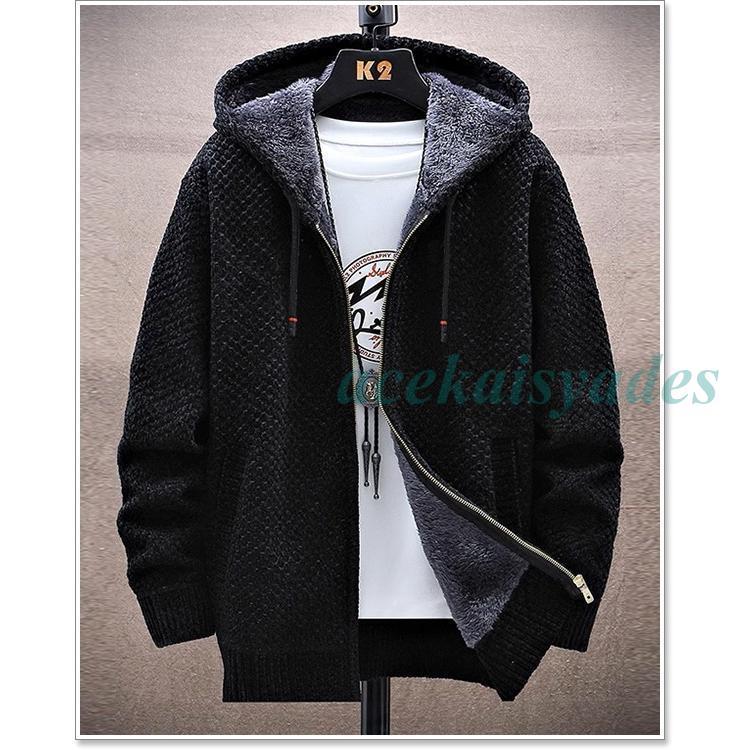 カーディガン メンズ 春 秋 冬 裏起毛 厚手 ジップアップ ファスナー ビジネス カジュアル おしゃれ ニット 5,856円