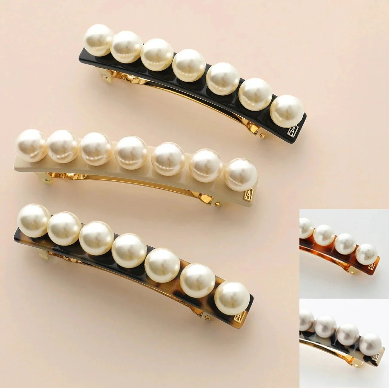 ALEXANDRE DE PARIS アレクサンドル ドゥ パリ バレッタ AA8 16919 03 レディース 髪留め ヘアアクセサリー パール カラー5色