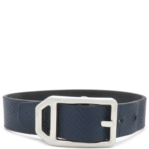 エルメス HERMES ブレスレット パドック レザー メタル ネイビーXブラック T4 シルバー金具 黒 リバーシブル C刻印 【箱】【中古】