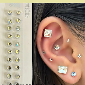 3日出荷 耳つぼジュエリー ピアス ラウンドストーン 軟骨 磁気ビーズ アクセサリー