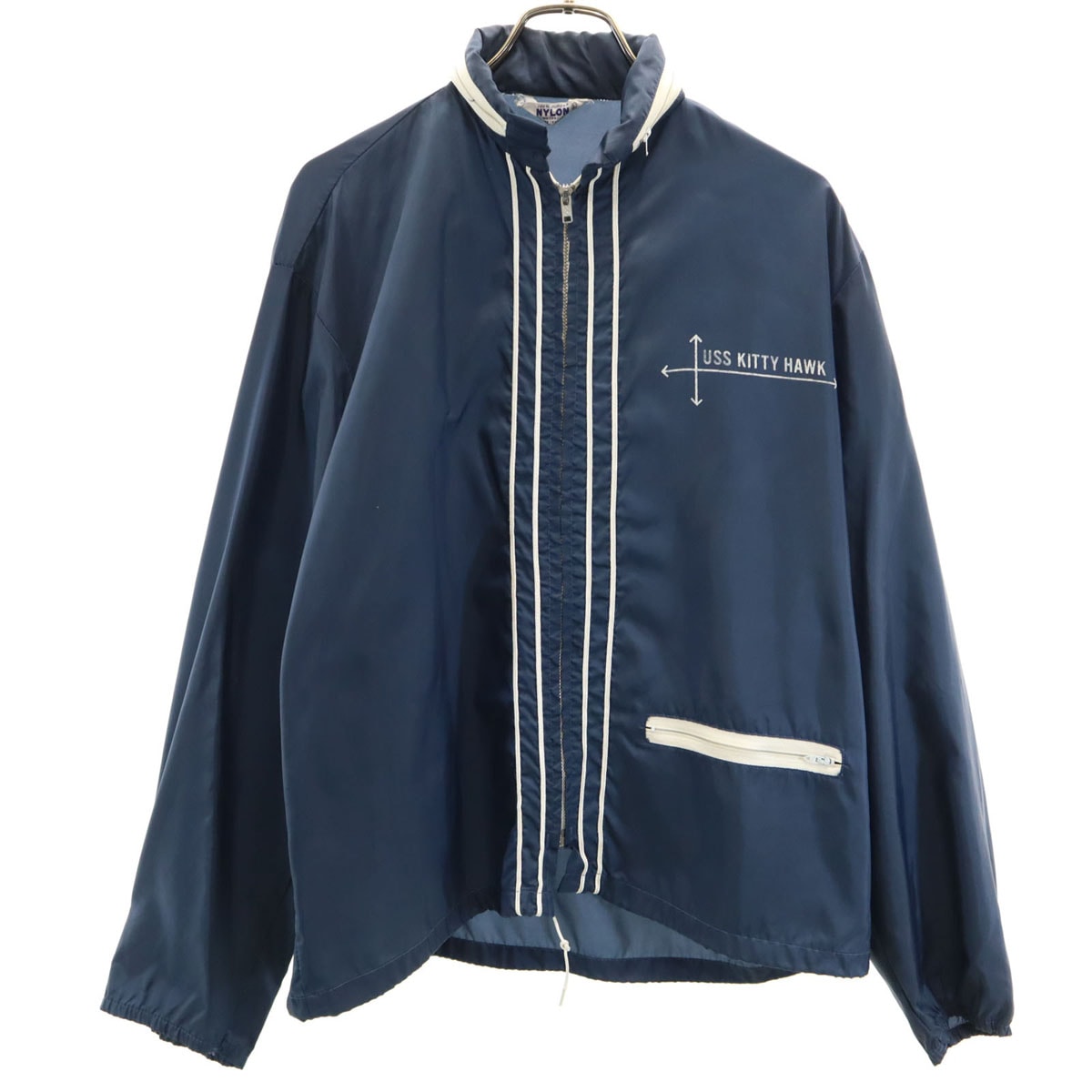NYLON ナイロン 70s ヴィンテージ イデアルジップ ジャケット L ネイビー メンズ 古着 6,681円
