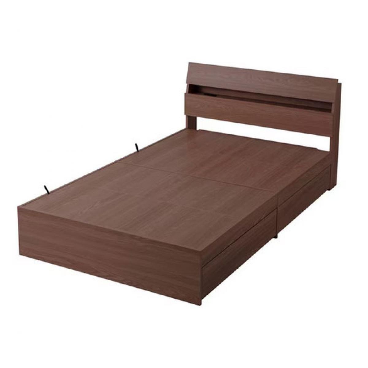 【I】アイリスオーヤマ 収納 ベッド セミダブル STBS-SD ウォールナット 木目調 収納ベッド ベッド下 ベッドフレーム フレーム【お客様組立】