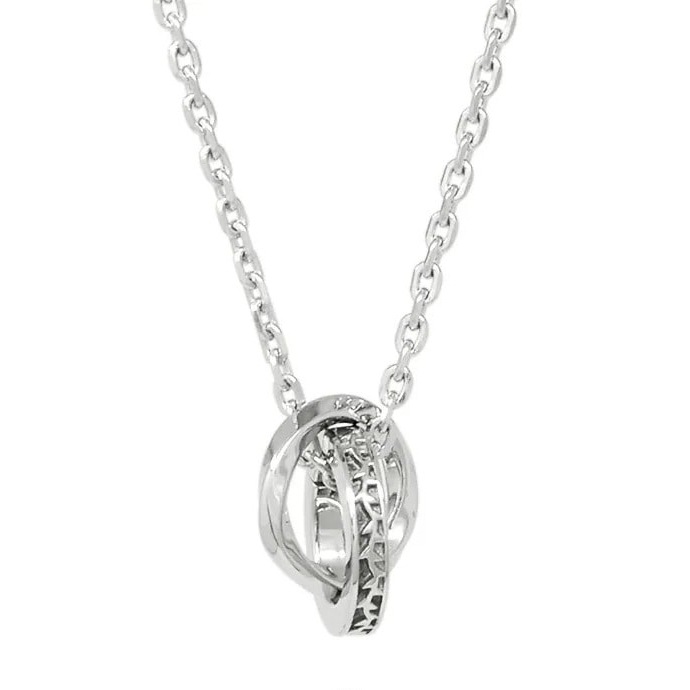 LH-1 イバラ ダブルリングネックレス サージカルステンレス 03NE0415SV ステンレスネックレス (金属アレルギー対応) ペンダント メンズ ブ