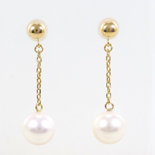 K18 18金 YG イエローゴールド ピアス パール (真珠) ジュエリー 中古