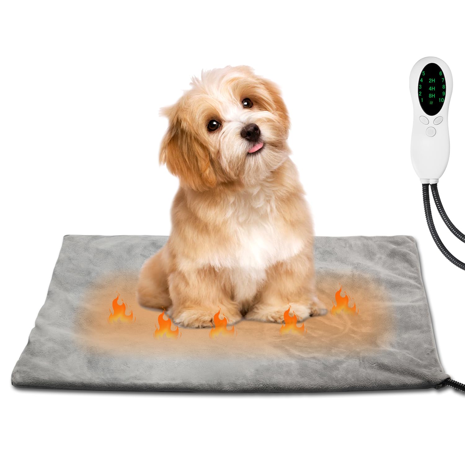 DRAWWIND ペットホットカーペット ペット用ヒーター 10段階温度調節 3段階タイマー機能 犬 猫 加熱マット 秋 冬 寒さ対策 暖房器具 ヒーターマット 噛み付き防止 過熱保護 省エネ 防水