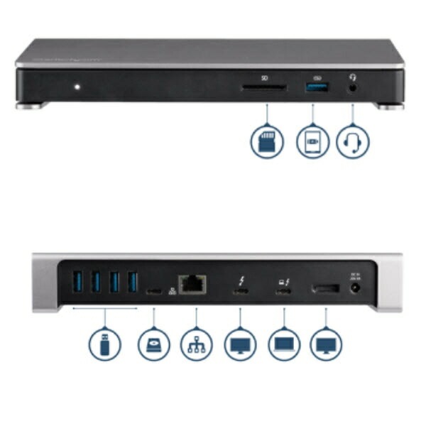 StarTech.com [TB3DOCK2DPPD] thunderbolt3ドッキングステーションmacwindows対応デュアル4k60hzモニタ対応sdカードリーダusbpd85w対応usb