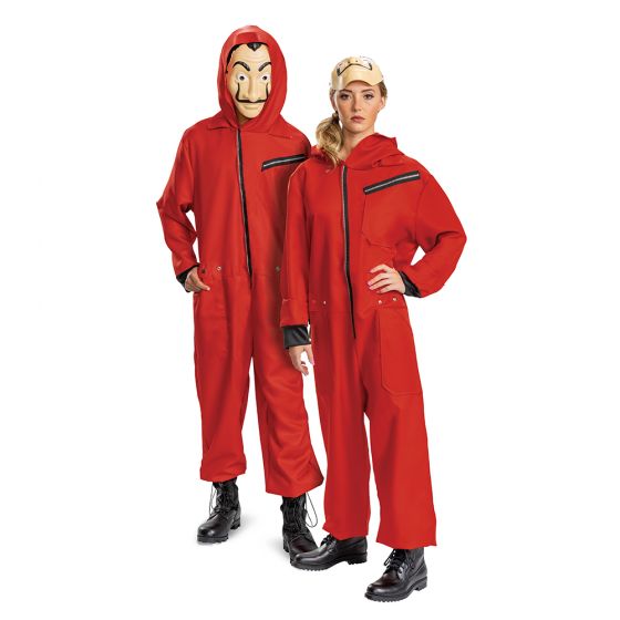 ペーパー・ハウス ハロウィン コスプレ Money Heist Adult Jumpsuit W/ Mask コスプレ衣装,ドレス ネットフリップス