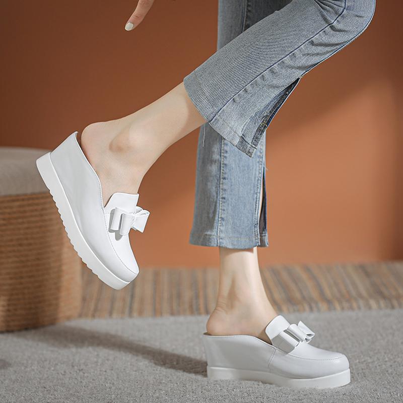 新商品登場サボサンダル 黒 白 ウエッジソール ローファー サンダル ミュール 韓国系 かっこいい 個性的 クール ブラック ホワイト 無地 厚底 春夏 つかっけ ハイヒール 脚長 映える 黒シューズ