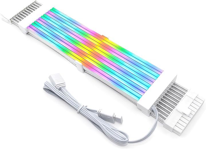 LED ARGB 5v 3pin スリーブケーブル 延長ケーブル 30cm 電源 ゲーミング 8pinx38pinx3