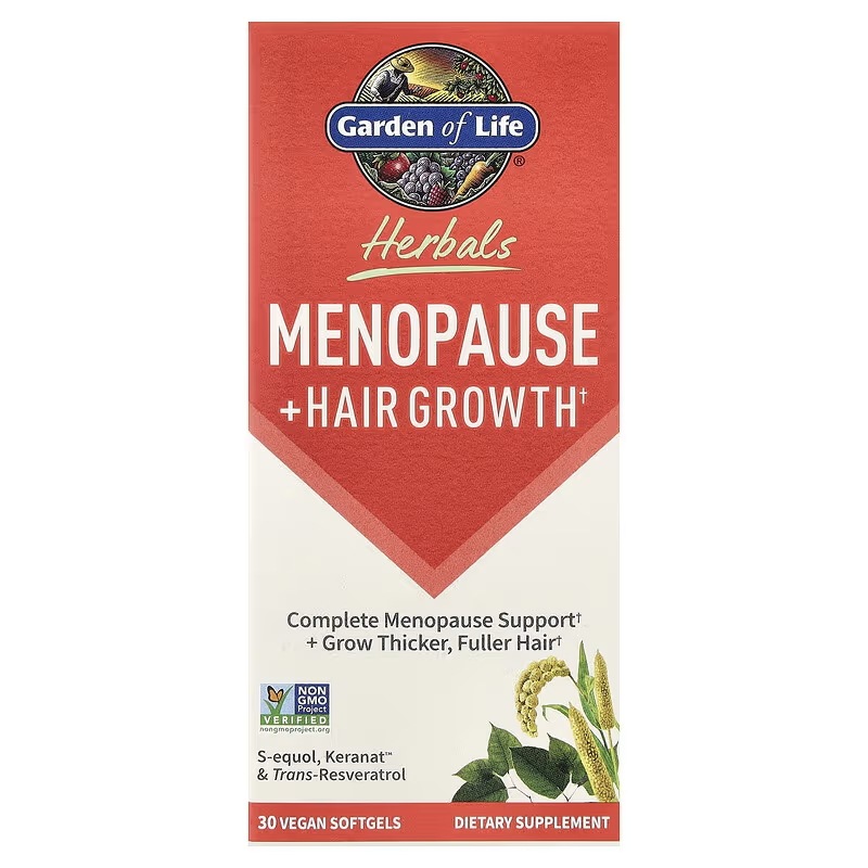 ハーバル Menopause + Hair Growth ベリー 植物性ソフトジェル30粒