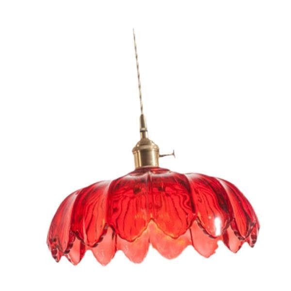 モダンなペンダントライト ランプシェード ベッドサイド用吊り下げランプ 光源なし 30cm 赤