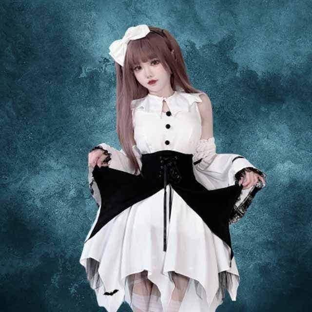 5点 セットアップ ワンピース ハロウィン 大人 仮装コーデコスム服 衣装 ガーリー 甘め 学園祭 文化祭 ファッション系 レディース セクシー型 ブラックスリーブソフトか