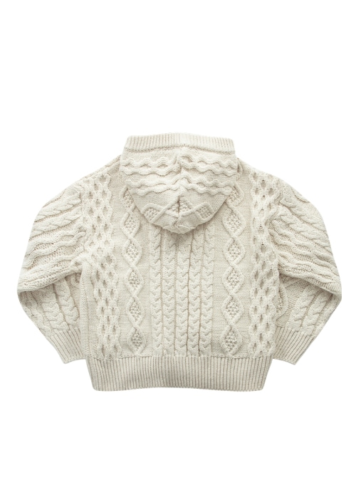 【AS"ON】 ELO TWISTED HOOD CARDIGAN / IVORY 正規品
