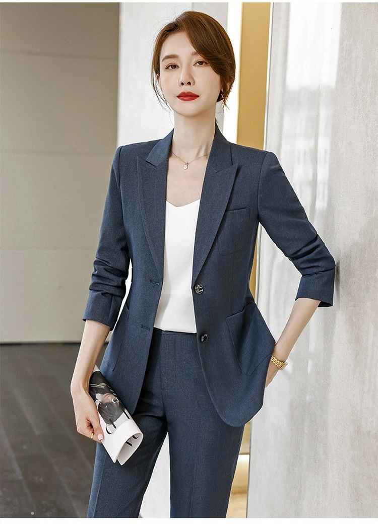 スーツセット 女性 用 秋冬 職業服 おしゃれ ブラック フォーマル 9916