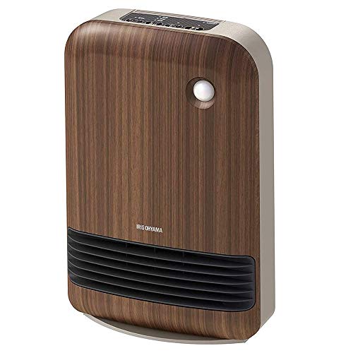 色：ブラウン木目 アイリスオーヤマ 大風量 セラミックファンヒーター 人感センサー付き 1200W