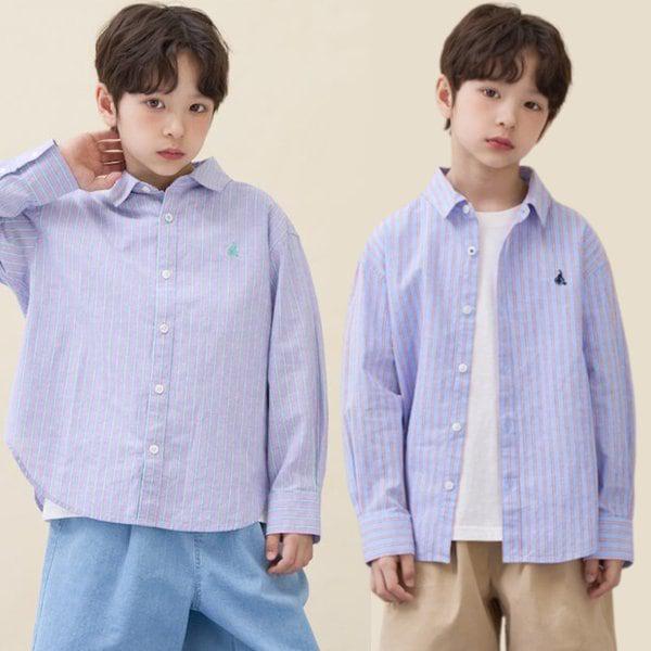 [BEANPOLE KIDS] 26SS [エッセンシャル] クラシックリネンマルチストライプシャツ（2種から1つ選択）