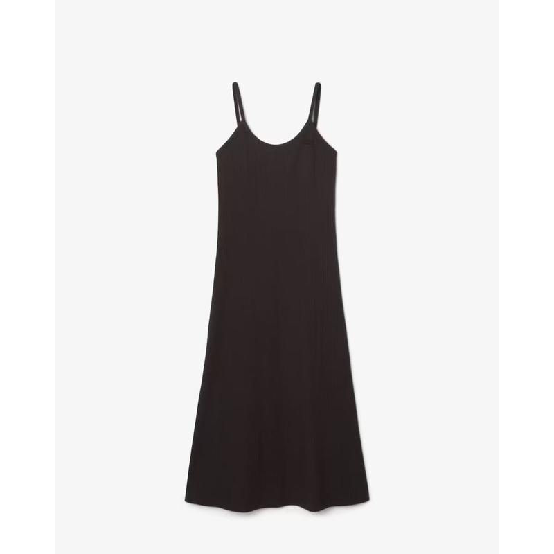26SS 女性 スリーブレス ロング リブ ドレス EF0966-56G 3LA(バッファローブラウン)