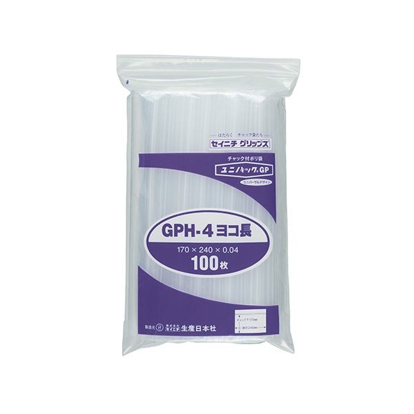 （まとめ） セイニチ ユニパックGP ヨコ長タイプヨコ240タテ170厚み0.04mm GPH-4ヨコナガ 1パック（100枚） 10セット